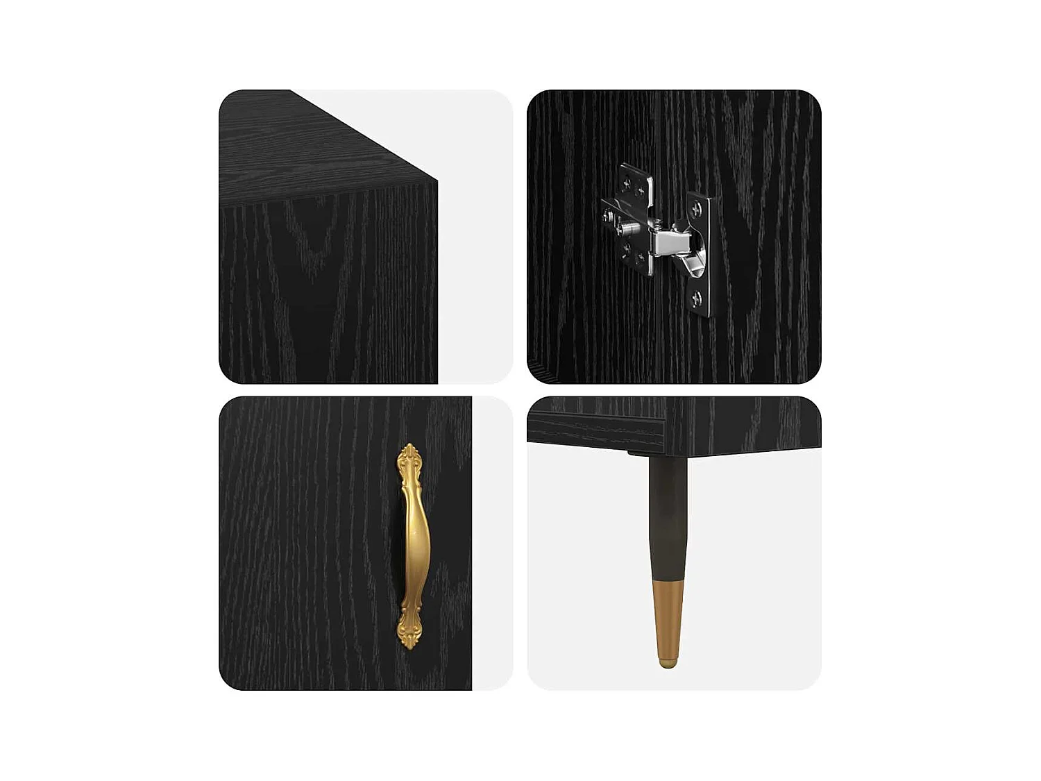 Bureau avec porte Chêne noir 140 x 50 x 75 cm Bois d'ingénierie