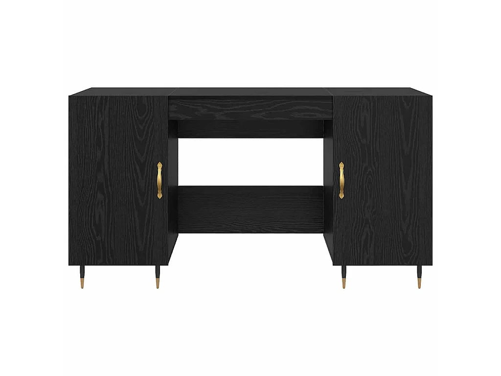 Scrivania con anta Rovere nero 140 x 50 x 75 cm Legno ingegnerizzato