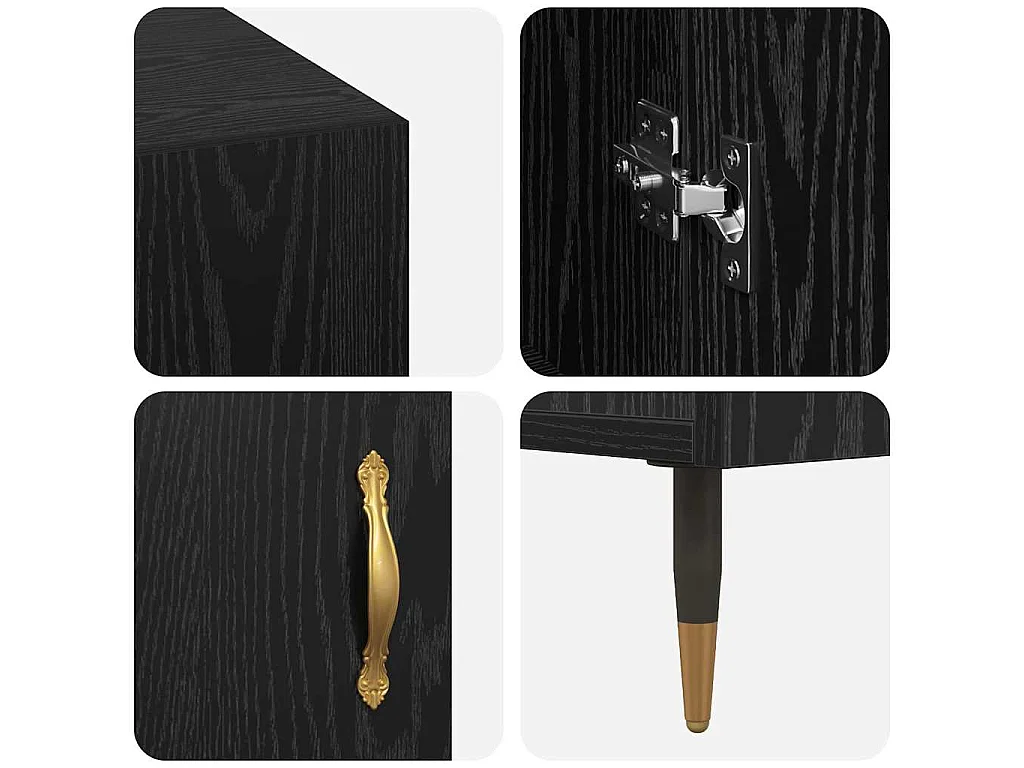 Scrivania con anta Rovere nero 140 x 50 x 75 cm Legno ingegnerizzato