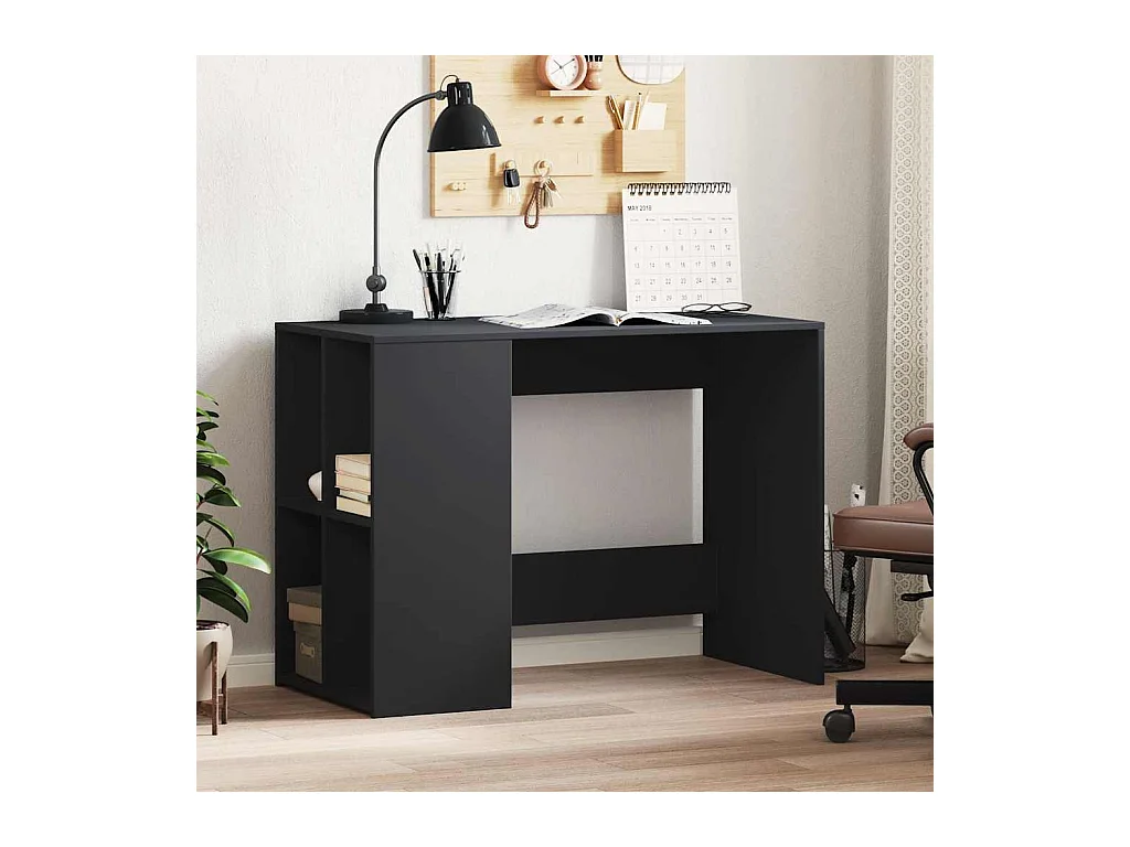 Zwart bureau 102x50x75 cm bewerkt hout