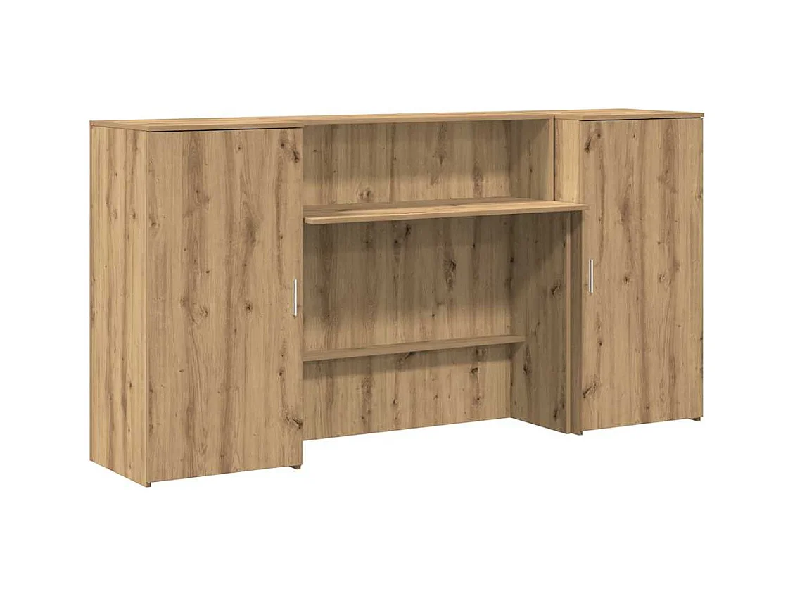 Bureau réception chêne artisanal 200x50x103,5cm bois ingénierie