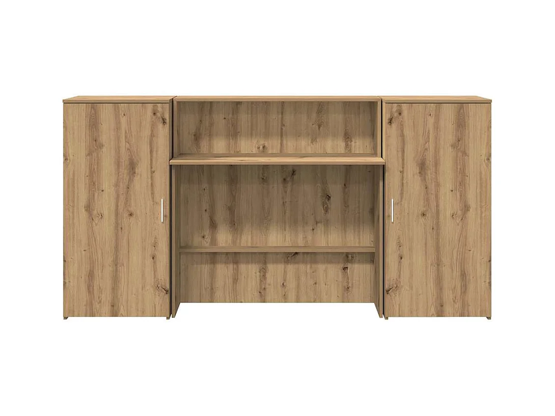 Bureau réception chêne artisanal 200x50x103,5cm bois ingénierie