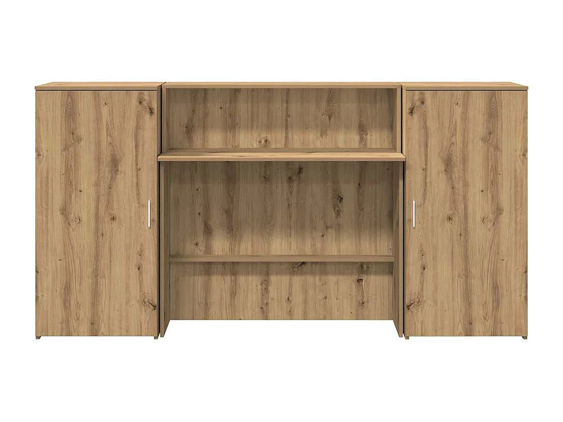 Bureau réception chêne artisanal 200x50x103,5cm bois ingénierie