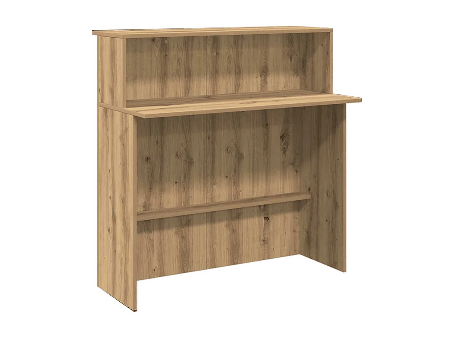 Bureau réception chêne artisanal 200x50x103,5cm bois ingénierie