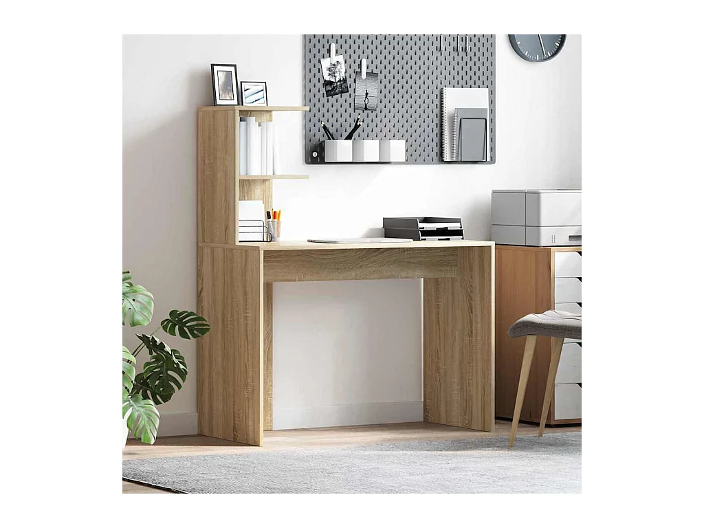 Escritorio de roble Sonoma 102 x 50 x 124 cm Madera de ingeniería