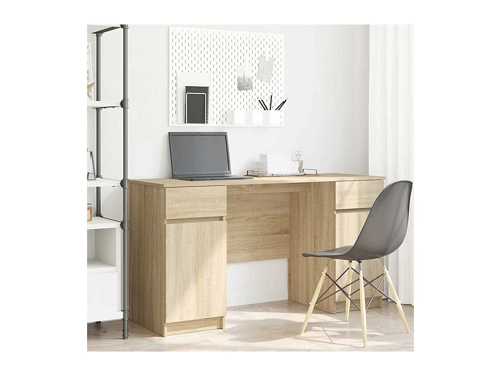 Bureau Chêne sonoma 140 x 49 x 76 cm Bois d'ingénierie