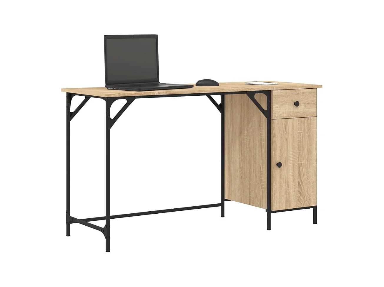 Scrivania per computer in rovere Sonoma 131x48x75 cm in legno ingegnerizzato