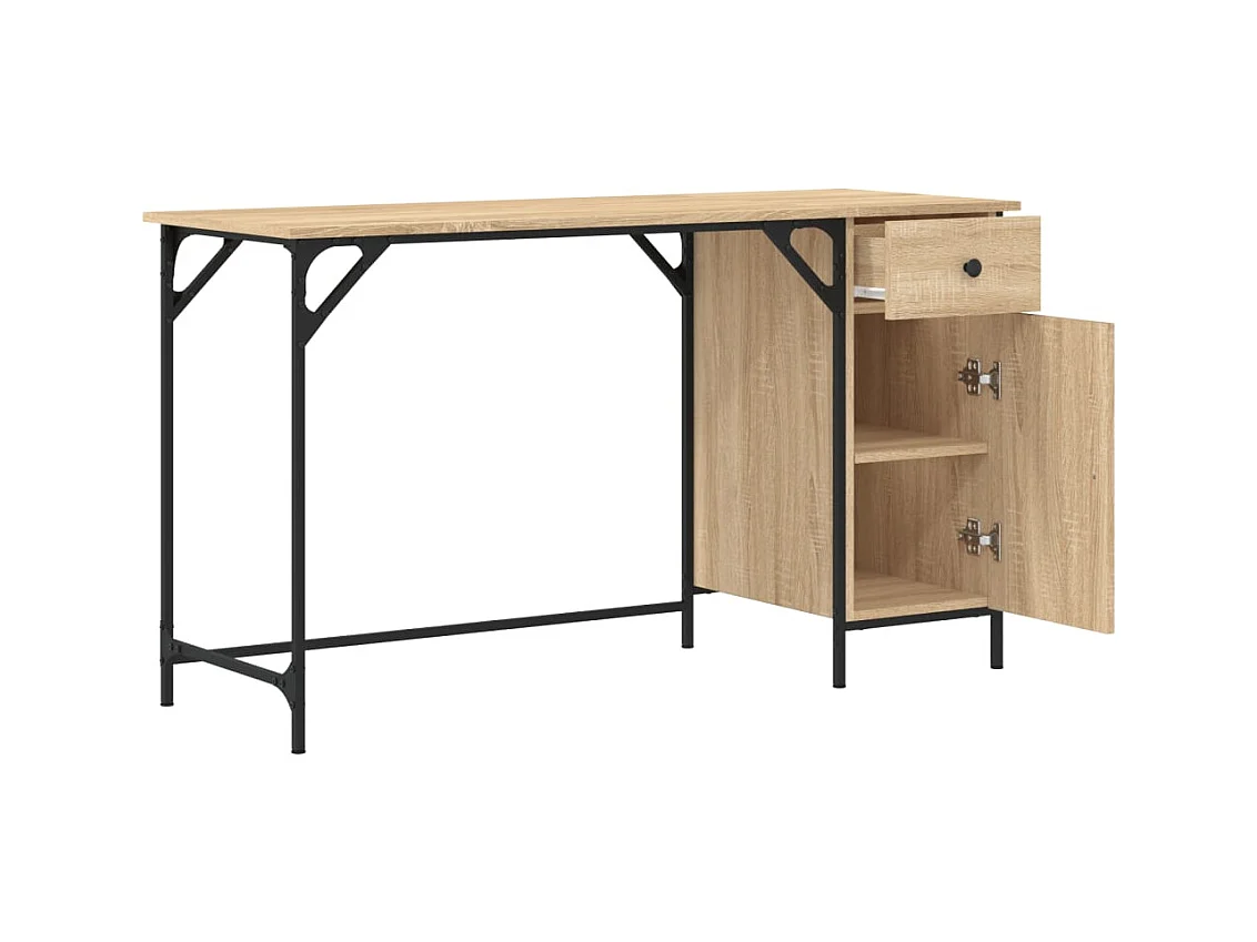Scrivania per computer in rovere Sonoma 131x48x75 cm in legno ingegnerizzato