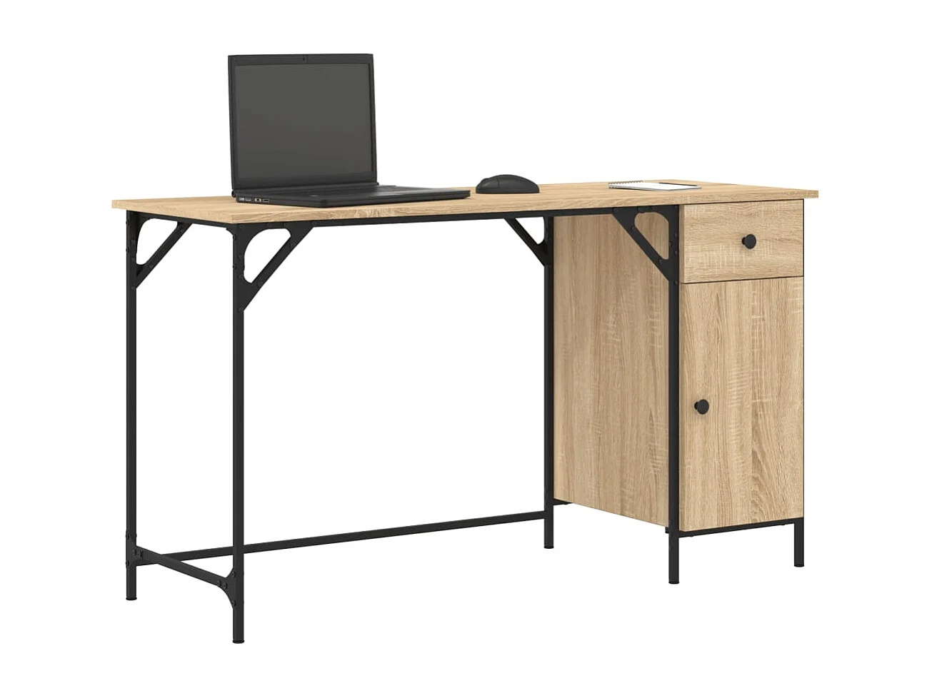 Bureau d'ordinateur chêne sonoma 131x48x75 cm bois d’ingénierie