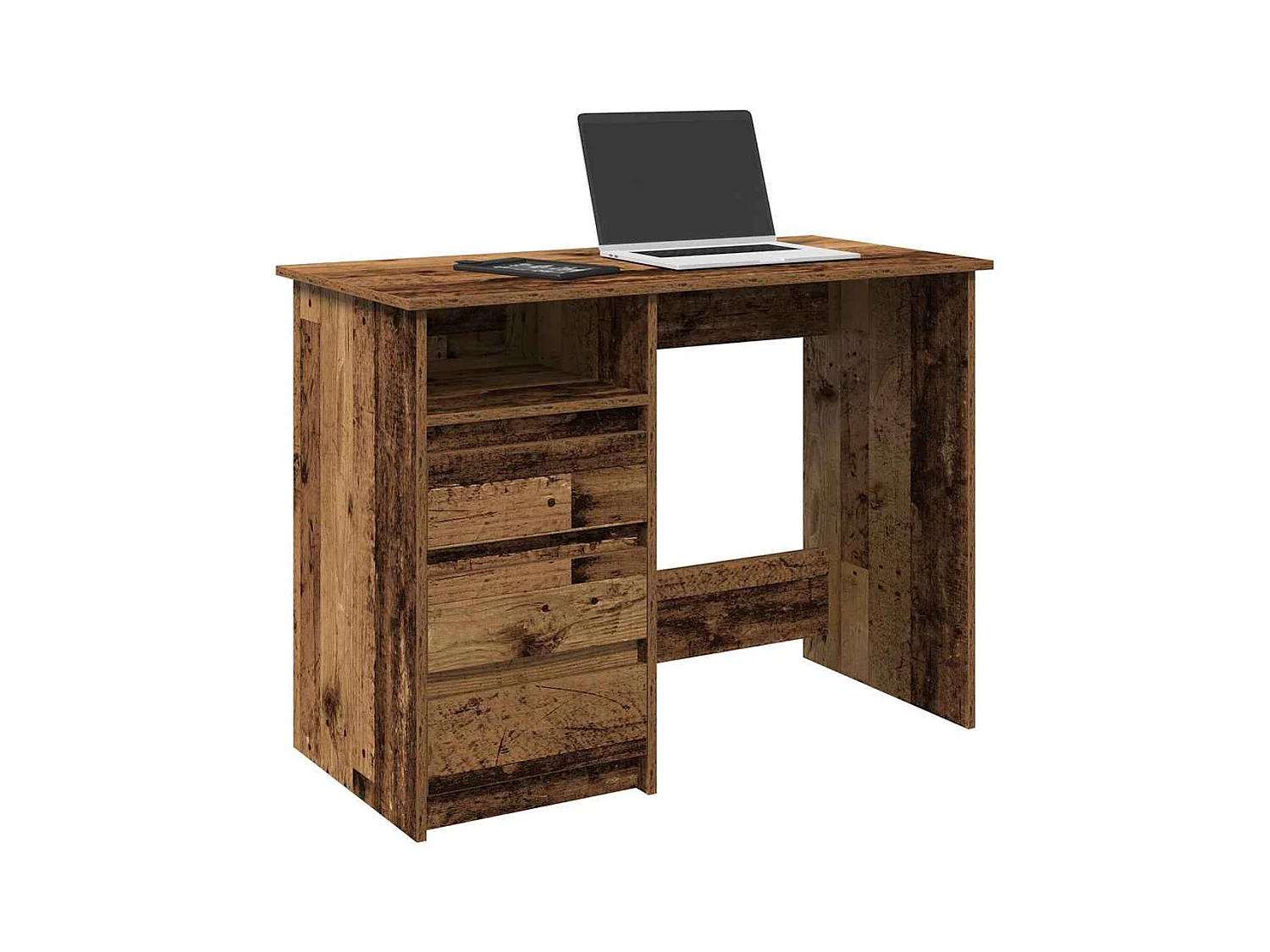 Bureau vieux bois 102x50x75 cm bois d'ingénierie