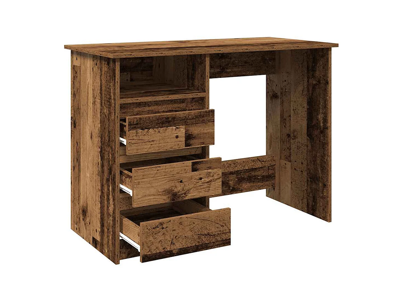 Bureau vieux bois 102x50x75 cm bois d'ingénierie