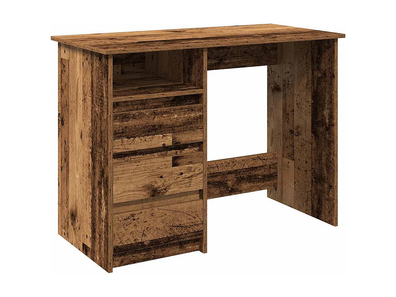 Bureau vieux bois 102x50x75 cm bois d'ingénierie