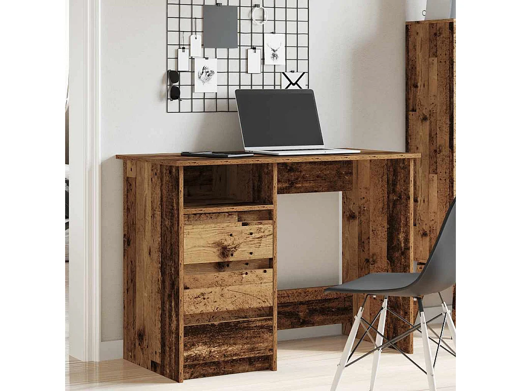 Bureau vieux bois 102x50x75 cm bois d'ingénierie