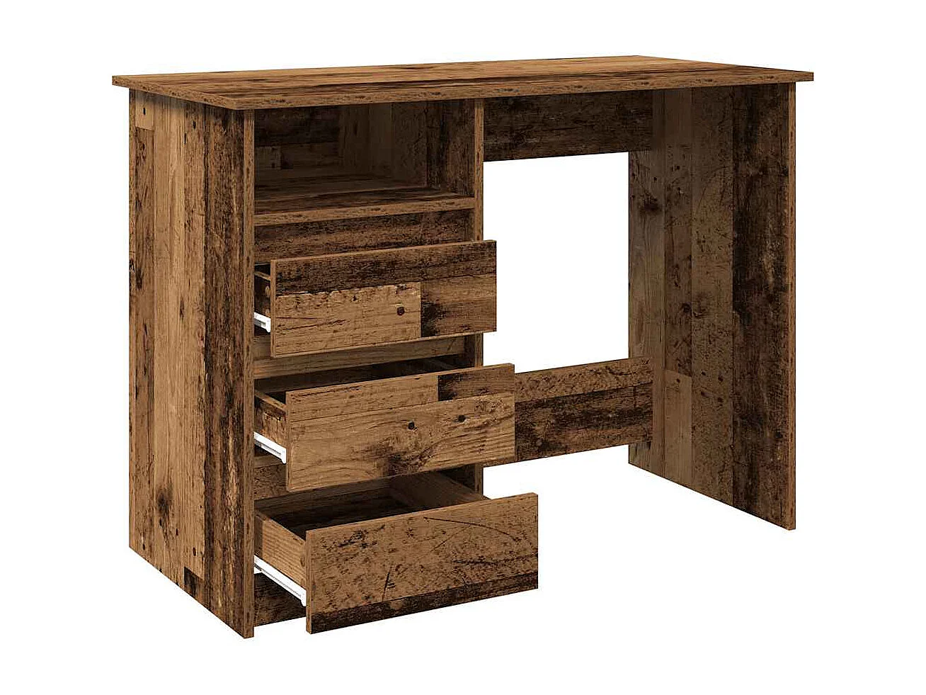 Bureau vieux bois 102x50x75 cm bois d'ingénierie