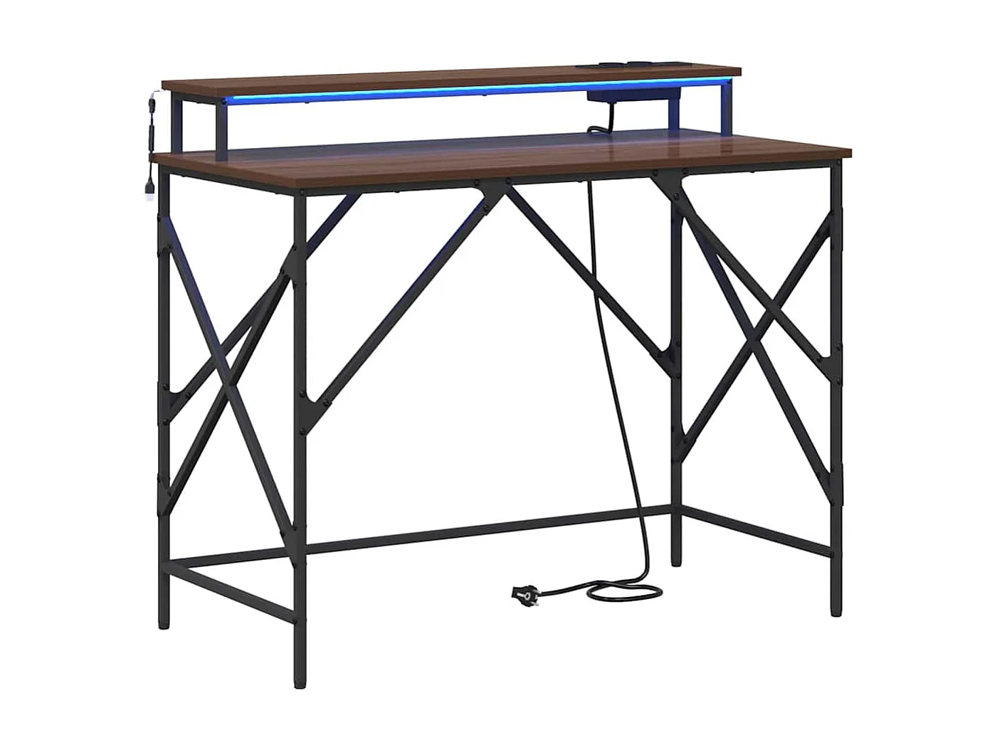 Bruin eiken bureau 100 x 50 x 86,5 cm bewerkt hout