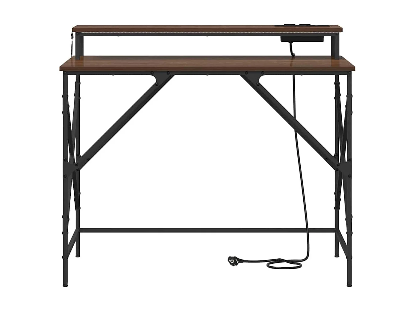 Bruin eiken bureau 100 x 50 x 86,5 cm bewerkt hout