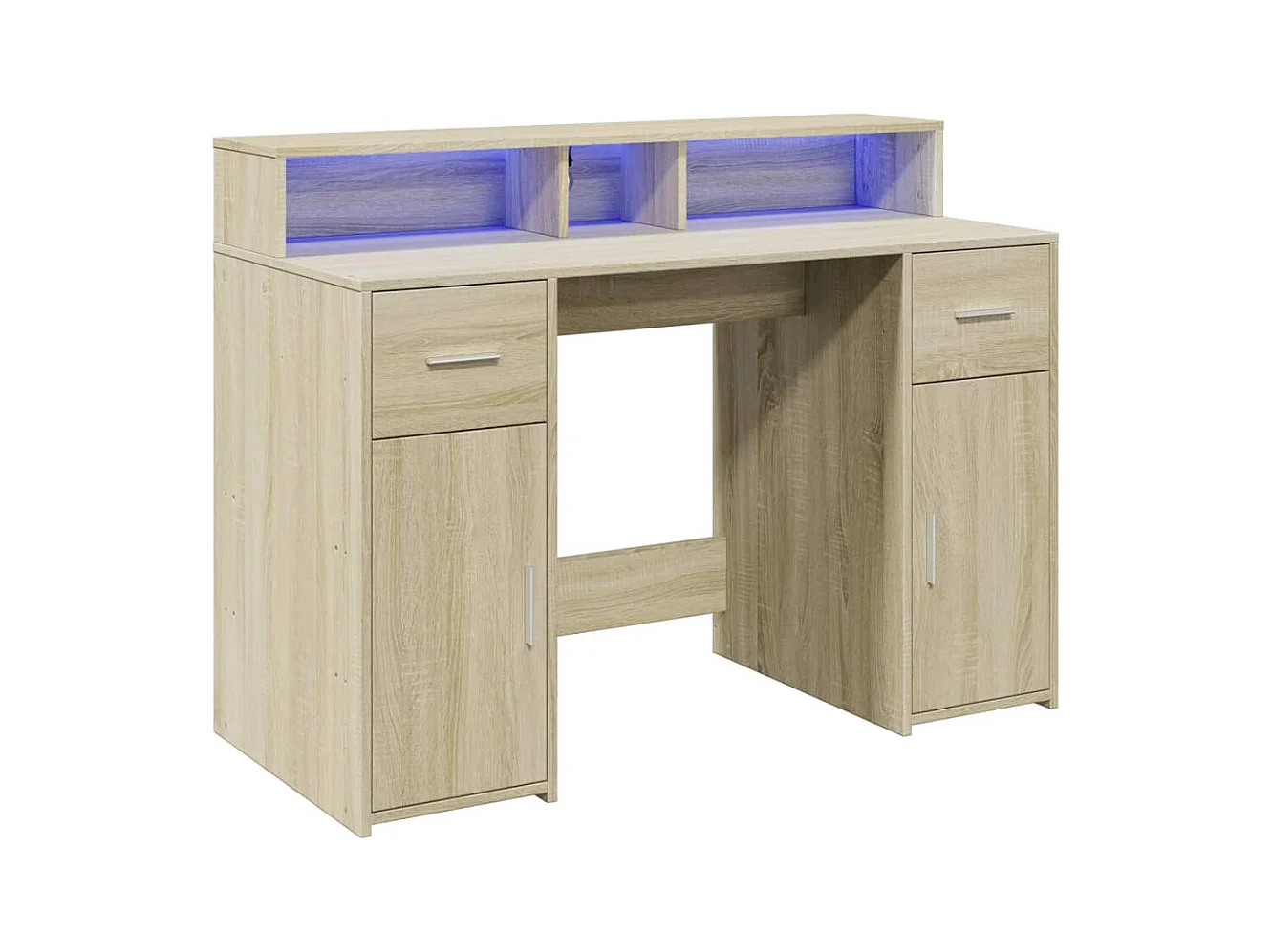 Bureau met LED-verlichting Sonoma eiken bewerkt hout