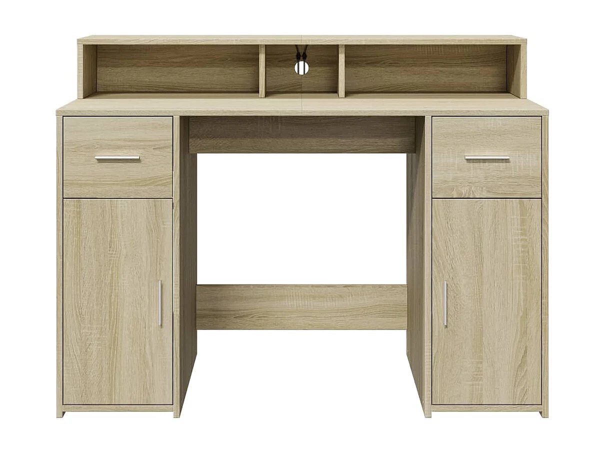 Bureau met LED-verlichting Sonoma eiken bewerkt hout