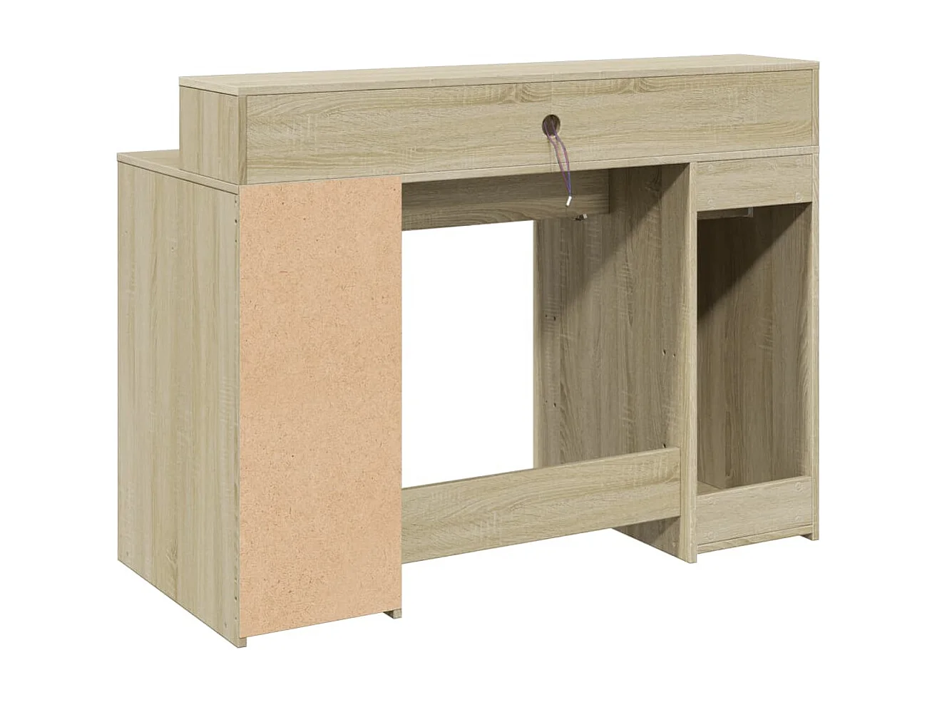 Bureau met LED-verlichting Sonoma eiken bewerkt hout