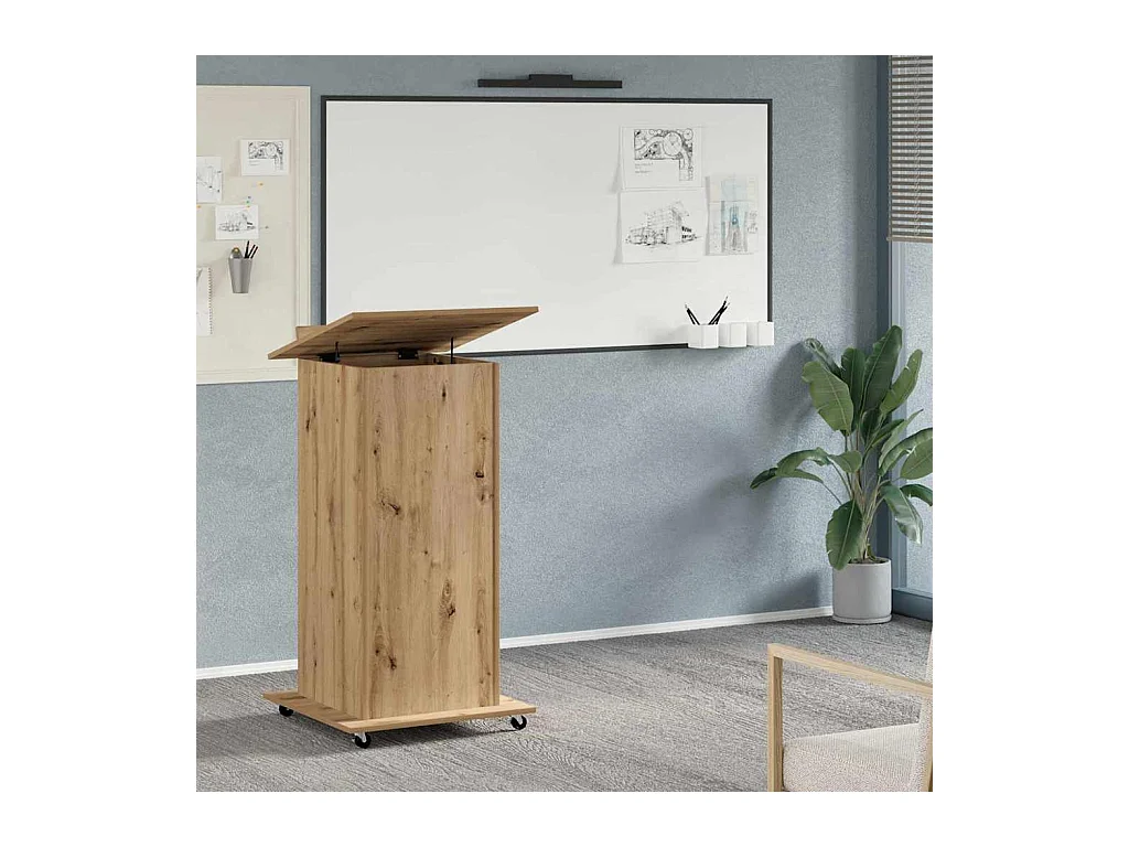 Podium chêne artisanal 55 x 55 x 107 cm Bois d'ingénierie