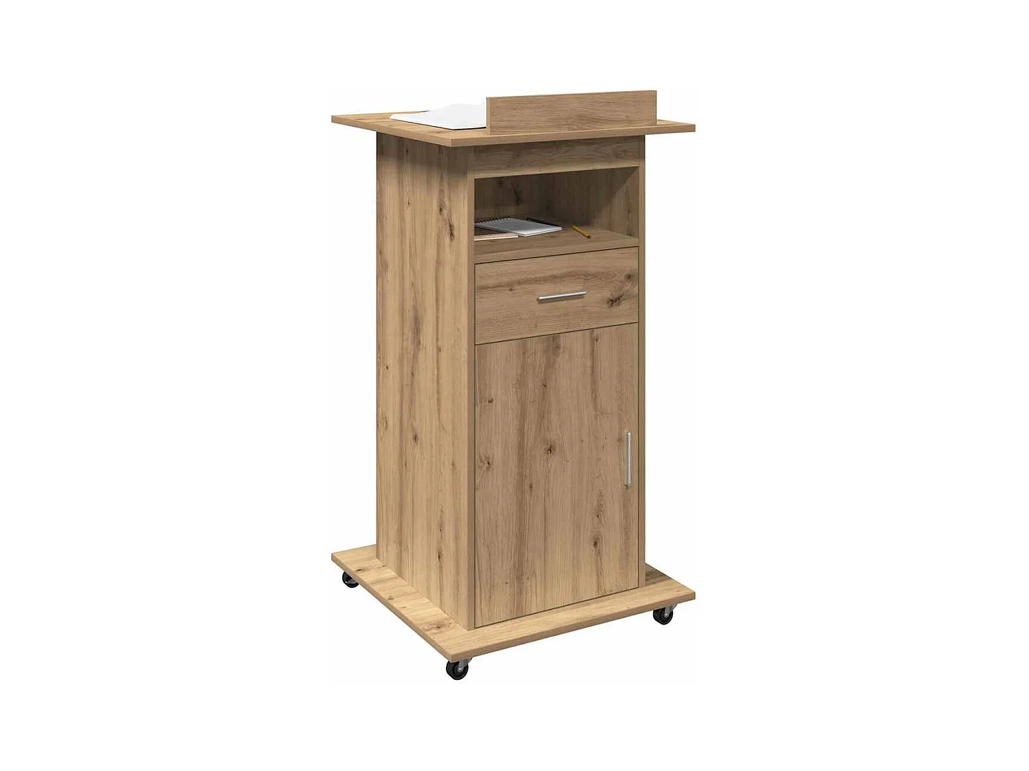 Podium chêne artisanal 55 x 55 x 107 cm Bois d'ingénierie