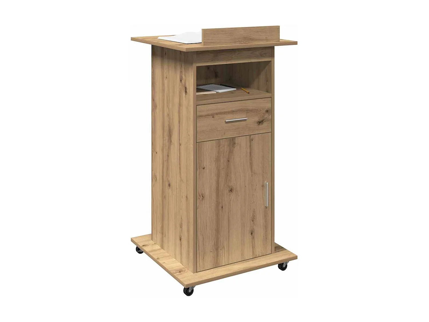 Podio in rovere fatto a mano 55 x 55 x 107 cm Legno ingegnerizzato