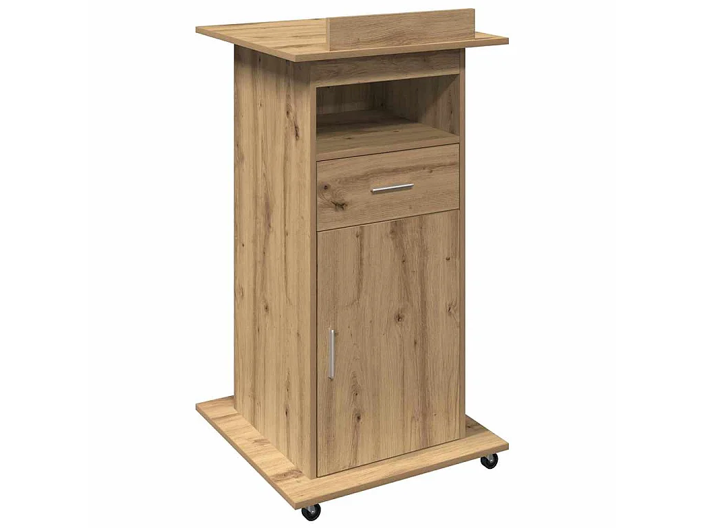 Handgemaakt eikenhouten podium 55 x 55 x 107 cm Technisch hout