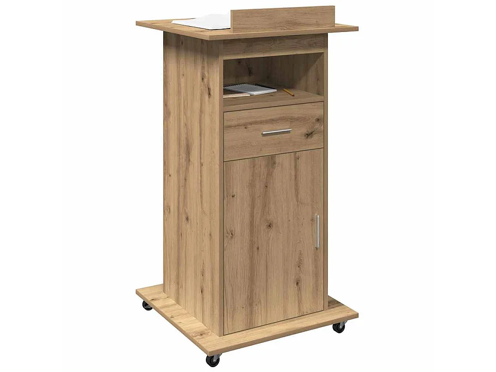 Handgemaakt eikenhouten podium 55 x 55 x 107 cm Technisch hout