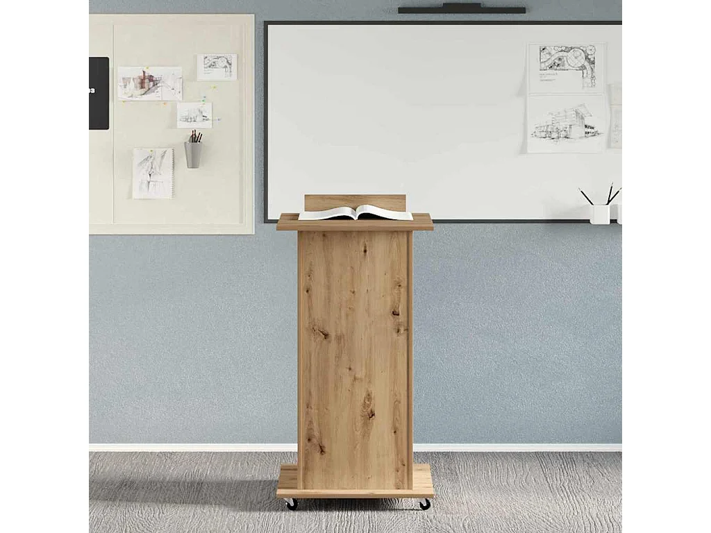 Handgemaakt eikenhouten podium 55 x 55 x 107 cm Technisch hout