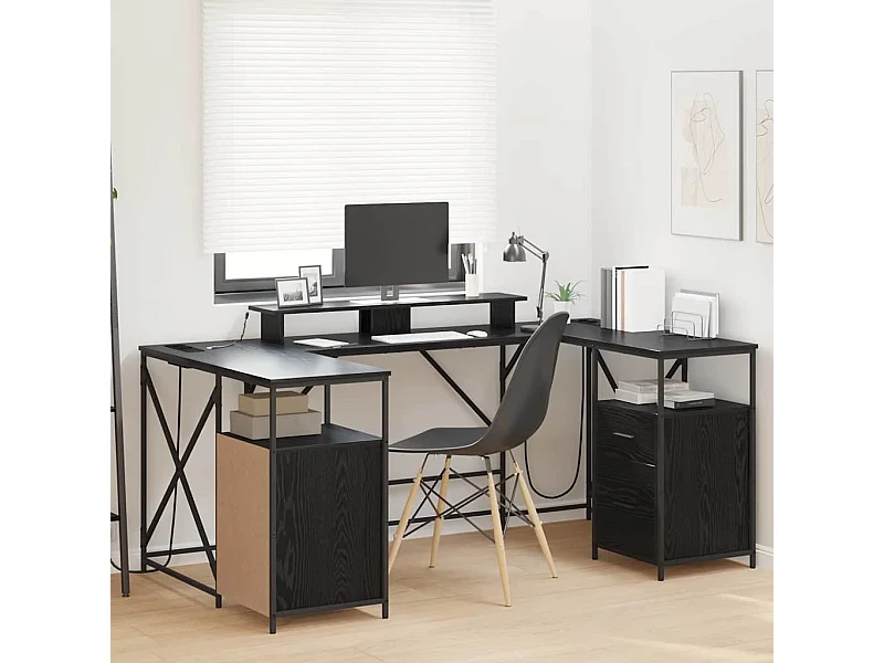 Bureau Chêne noir 182 x 101 x 87.5 cm Bois d'ingénierie