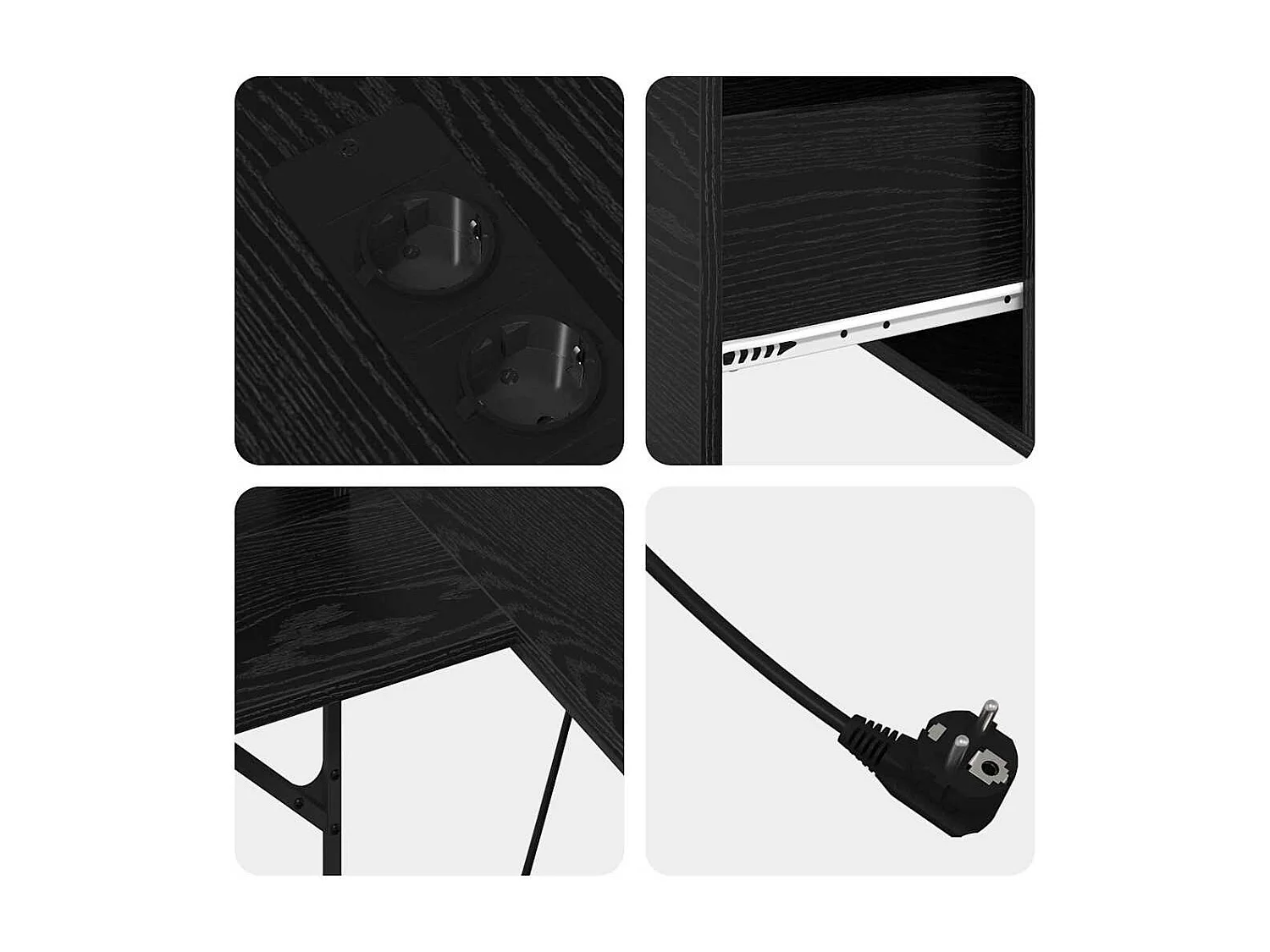 Escritorio de roble negro 182 x 101 x 87,5 cm Madera de ingeniería