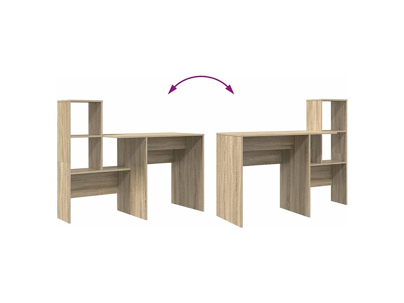 Bureau Chêne sonoma 131,5 x 50 x 106,5 cm Bois d'ingénierie