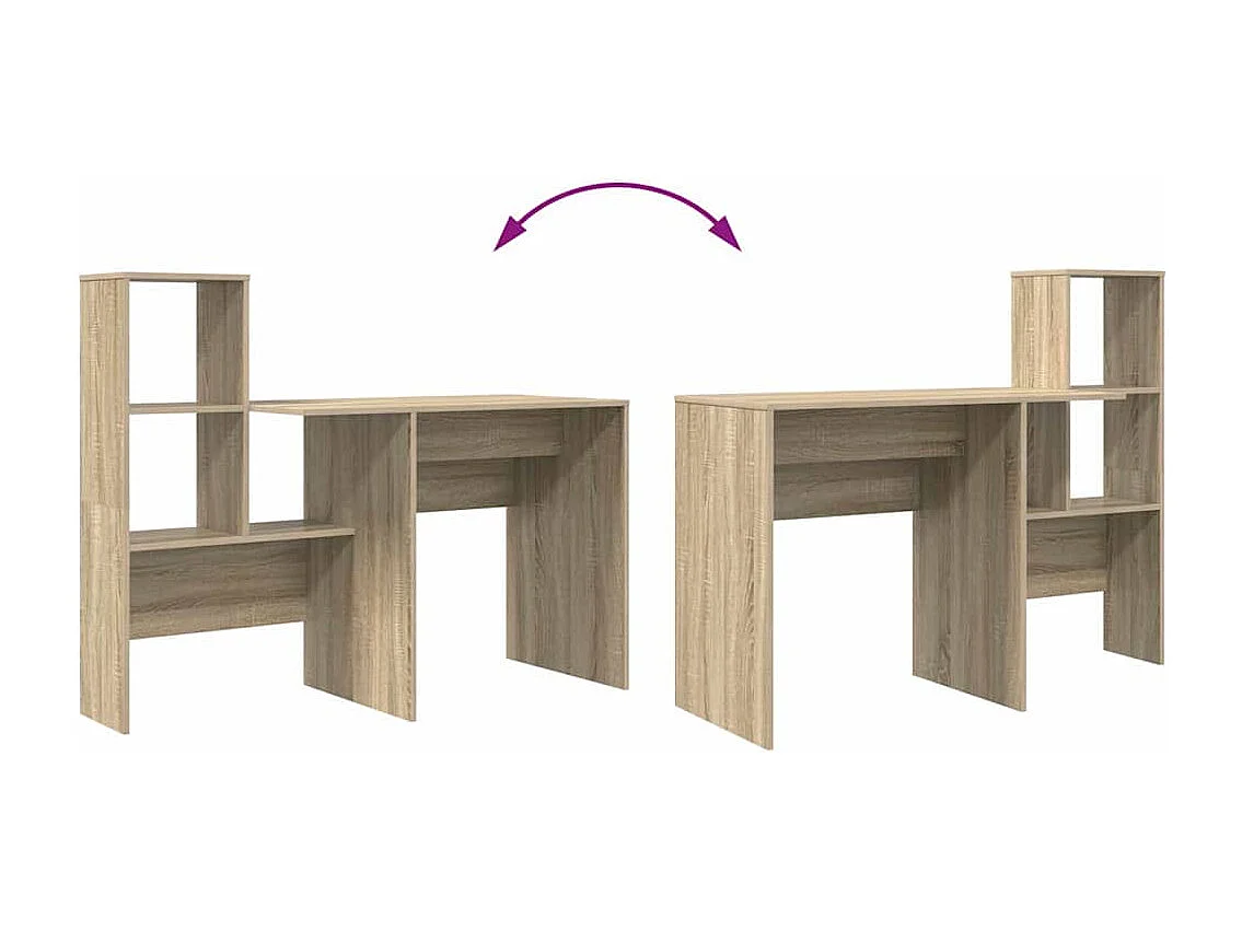 Bureau Chêne sonoma 131,5 x 50 x 106,5 cm Bois d'ingénierie