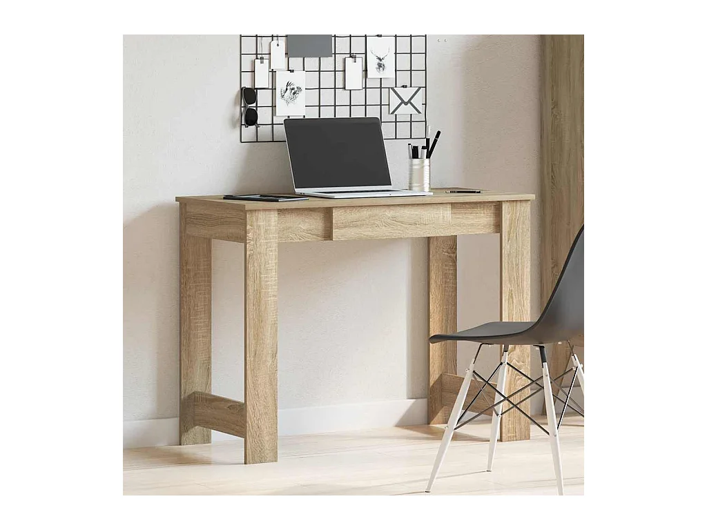 Bureau chêne sonoma 100x45x75 cm bois d'ingénierie