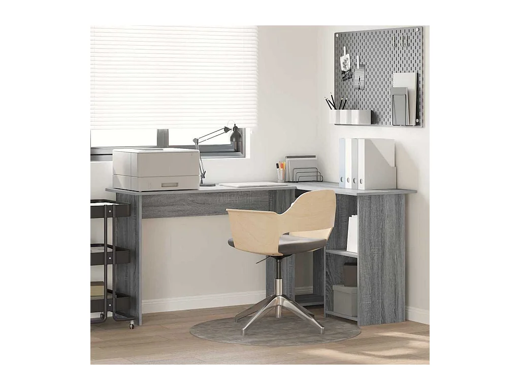 Bureau Sonoma gris 142 x 102 x 73 cm Bois d'ingénierie