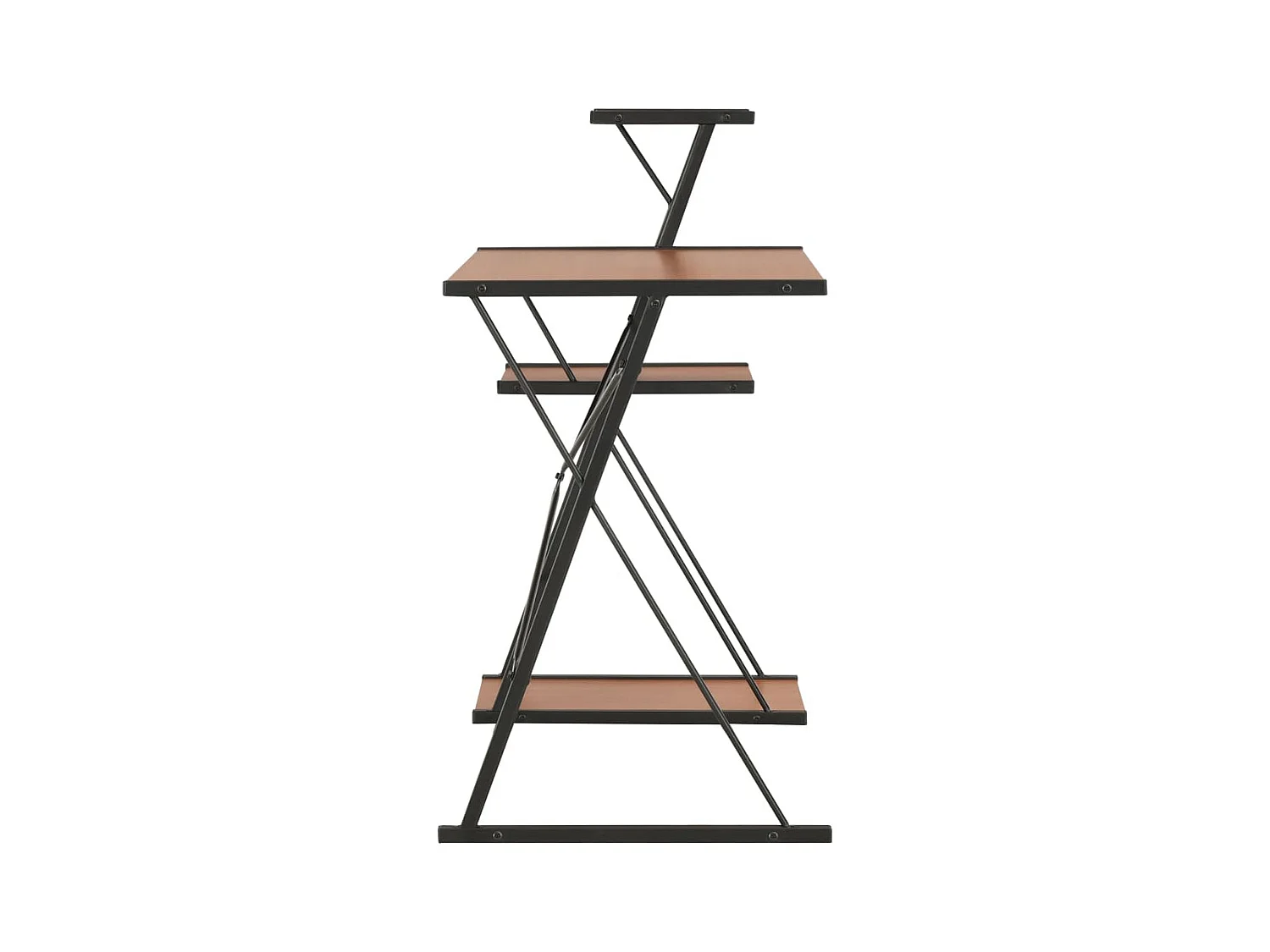 Bureau met plank Zwart en bruin 116x50x93 cm