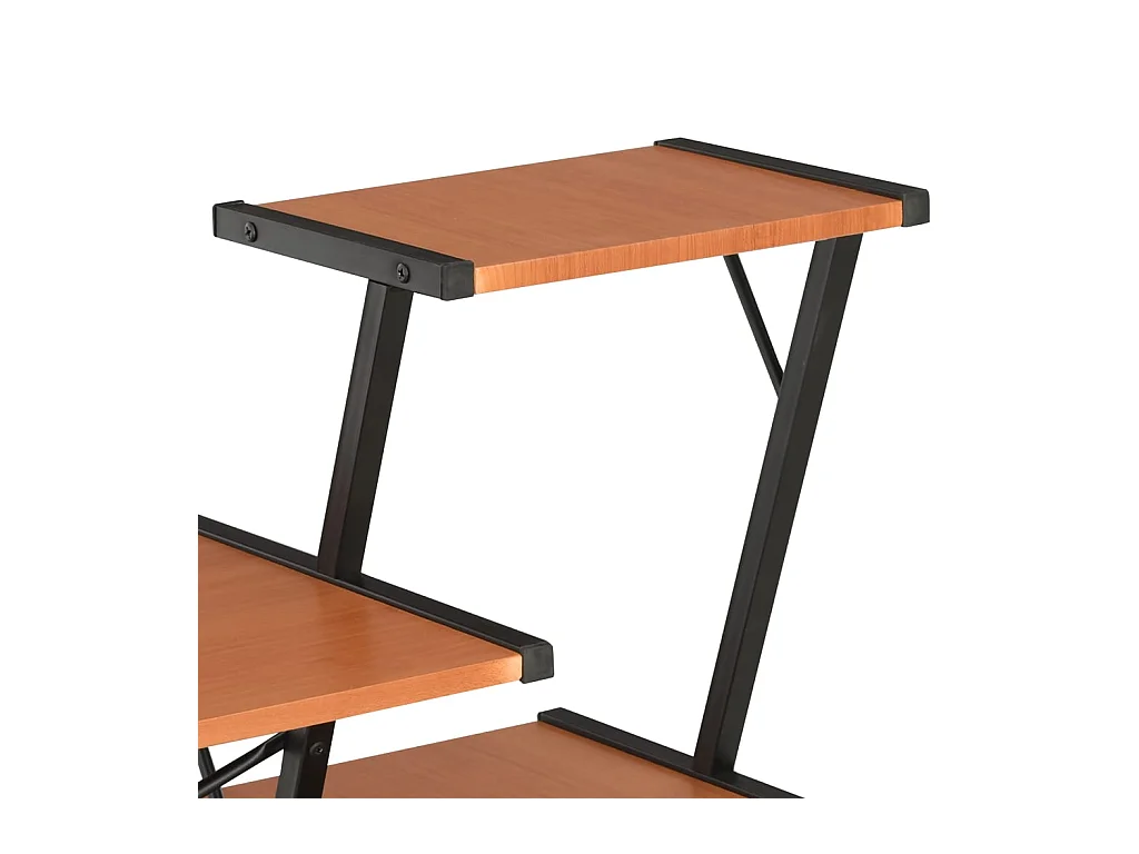 Bureau met plank Zwart en bruin 116x50x93 cm