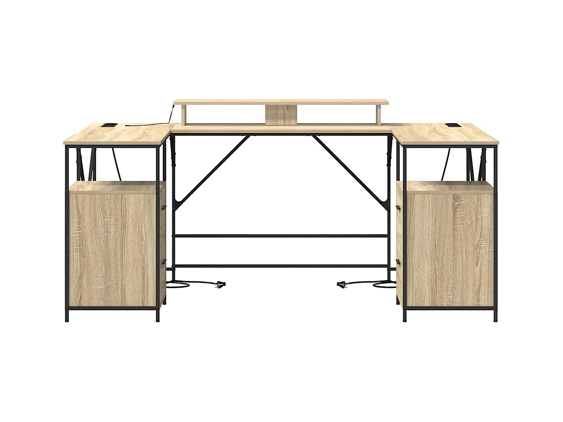 Scrivania in rovere Sonoma 182 x 101 x 87,5 cm in legno ingegnerizzato