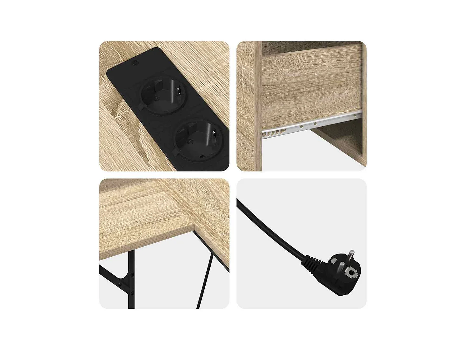 Scrivania in rovere Sonoma 182 x 101 x 87,5 cm in legno ingegnerizzato