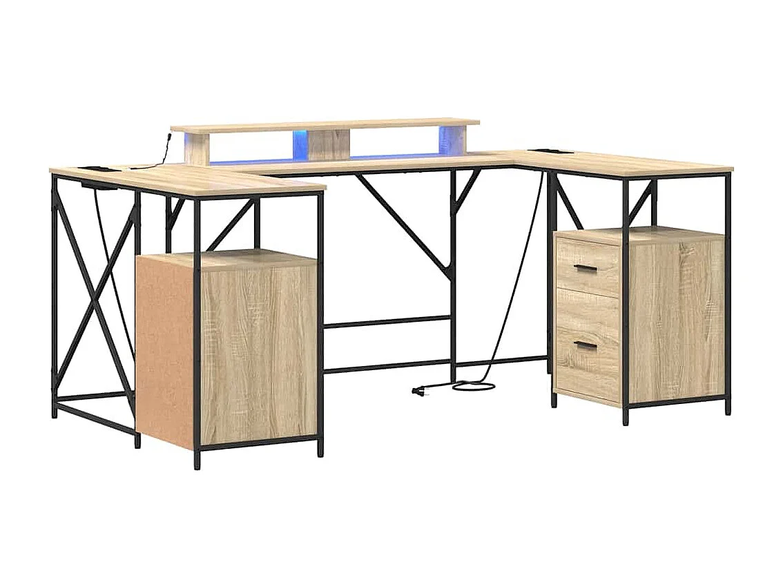 Escritorio de roble Sonoma 182 x 101 x 87,5 cm Madera de ingeniería