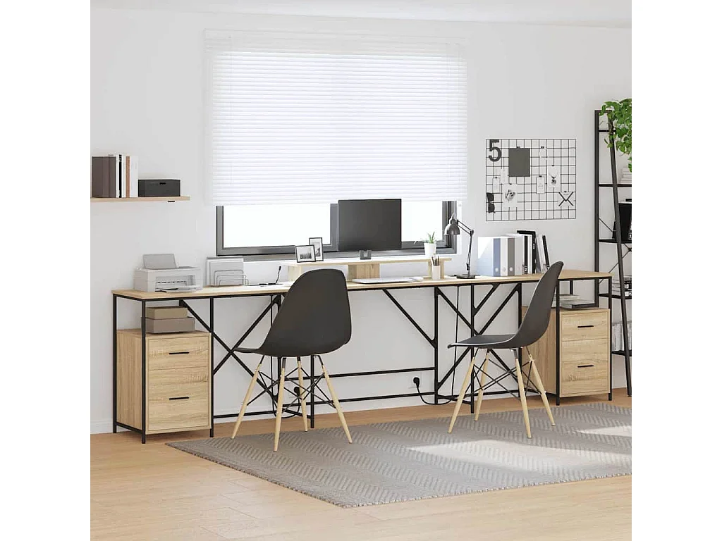 Escritorio de roble Sonoma 182 x 101 x 87,5 cm Madera de ingeniería