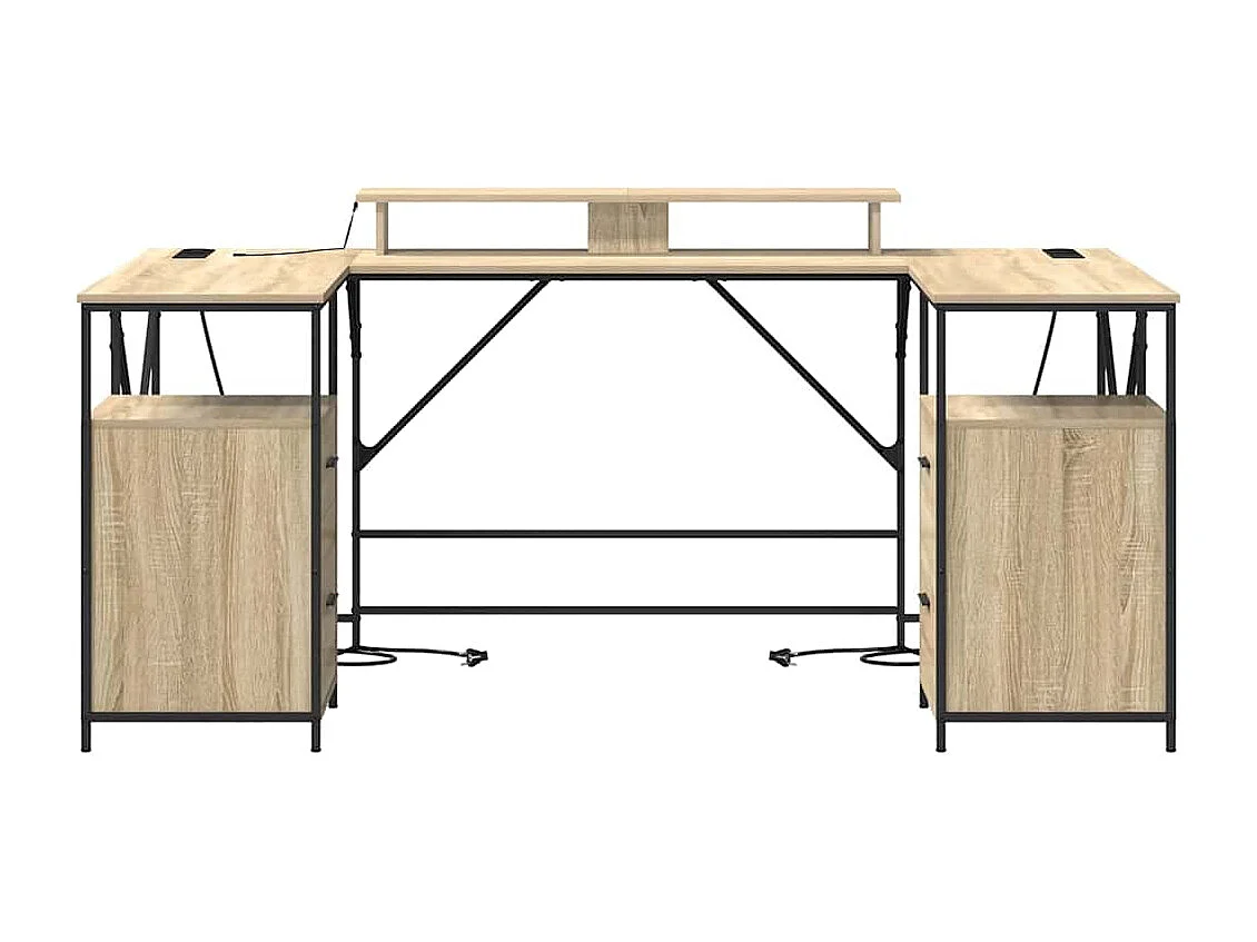 Escritorio de roble Sonoma 182 x 101 x 87,5 cm Madera de ingeniería