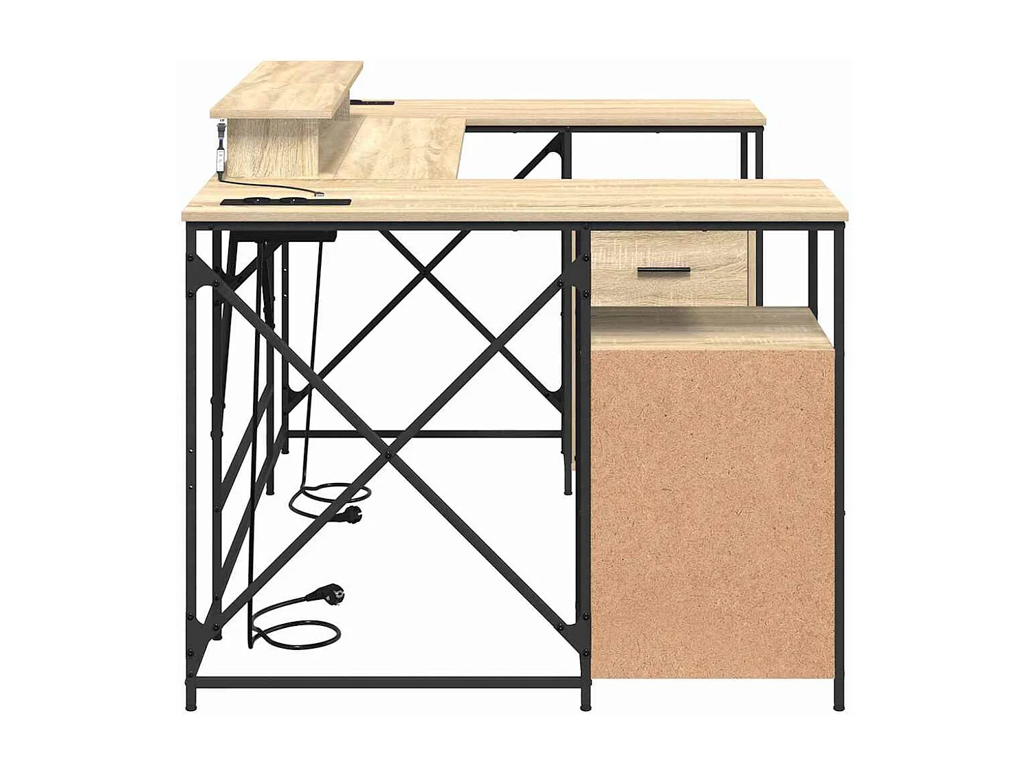 Escritorio de roble Sonoma 182 x 101 x 87,5 cm Madera de ingeniería