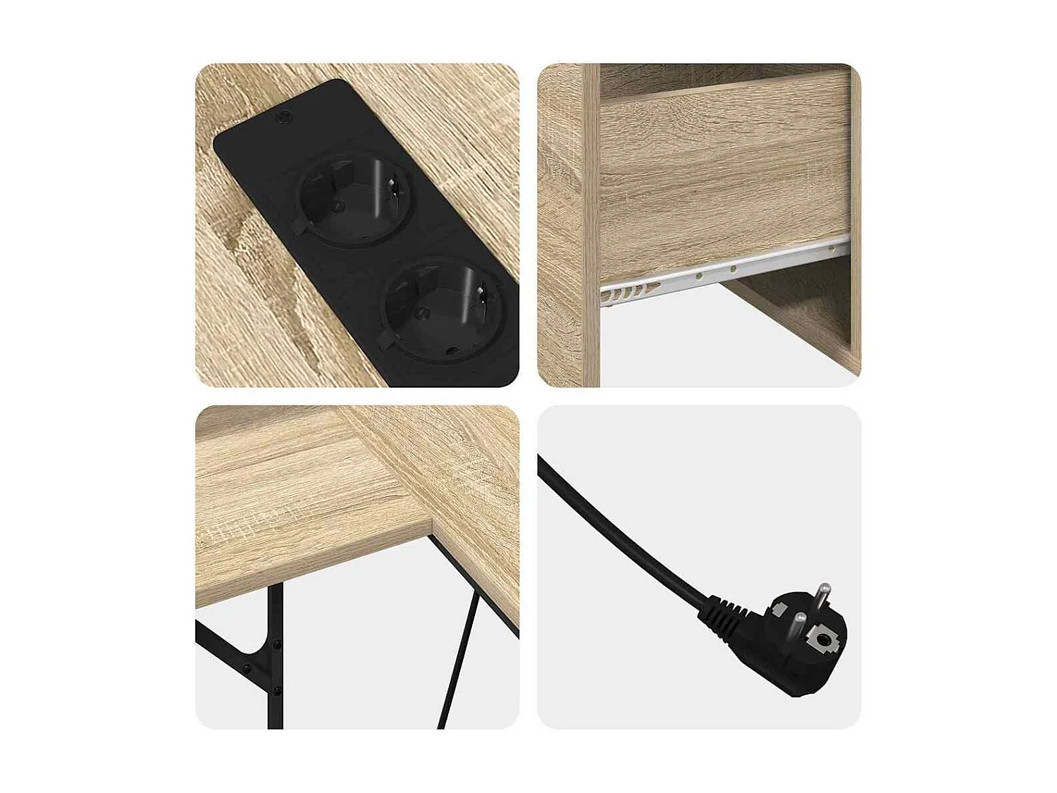 Escritorio de roble Sonoma 182 x 101 x 87,5 cm Madera de ingeniería