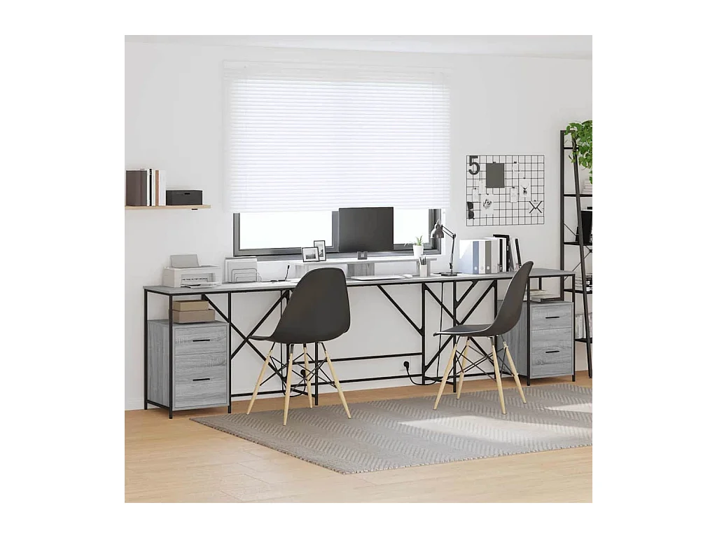 Scrivania Sonoma Grey 182 x 101 x 87,5 cm in legno ingegnerizzato