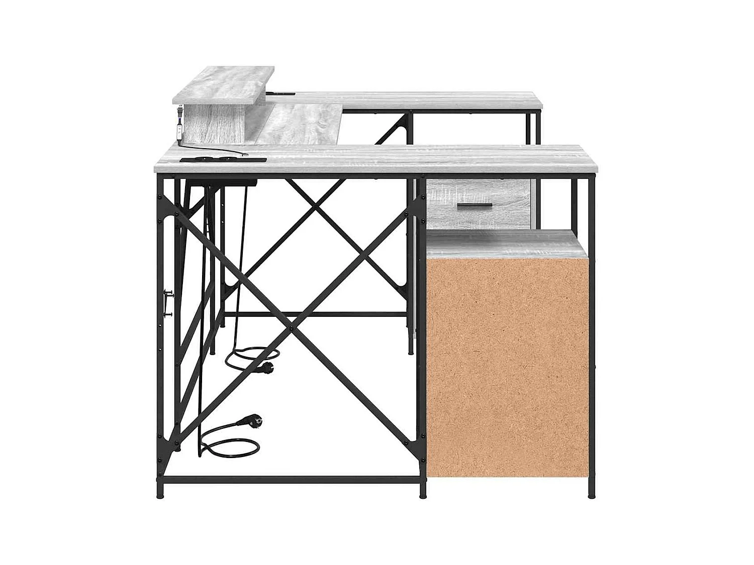 Scrivania Sonoma Grey 182 x 101 x 87,5 cm in legno ingegnerizzato