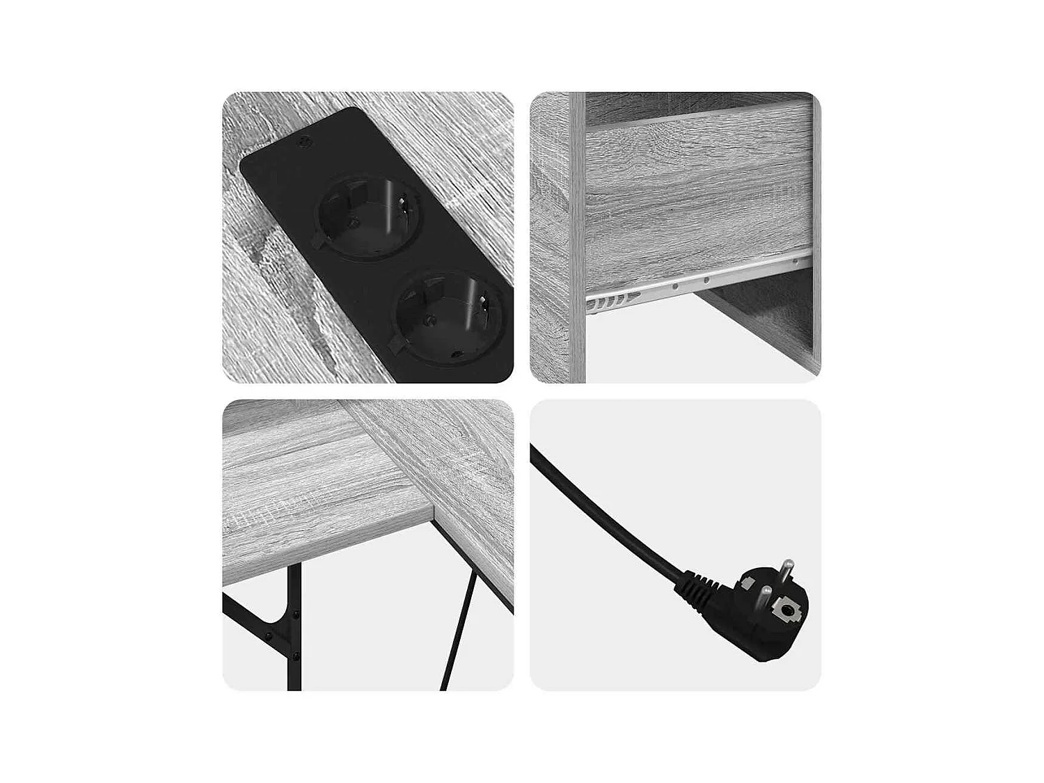 Scrivania Sonoma Grey 182 x 101 x 87,5 cm in legno ingegnerizzato