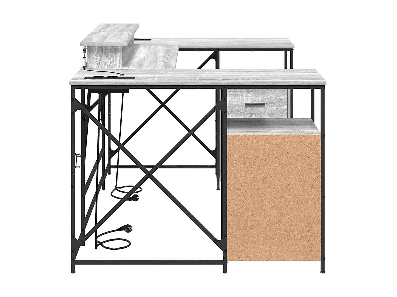 Bureau Sonoma gris 182 x 101 x 87.5 cm Bois d'ingénierie