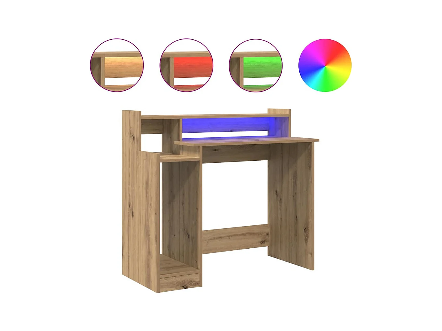 Bureau chêne artisanal 97 x 45 x 90 cm Bois d'ingénierie