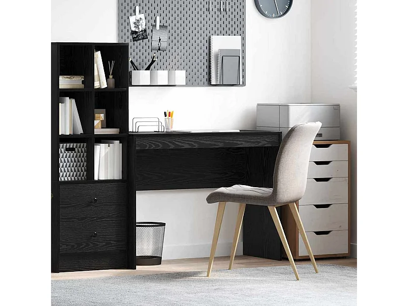 Zwart eiken bureau 100 x 40 x 76 cm bewerkt hout
